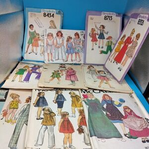 Vintage Girls Sewing Pattern Lot McCalls Simplicity Butterick Size 4-8...